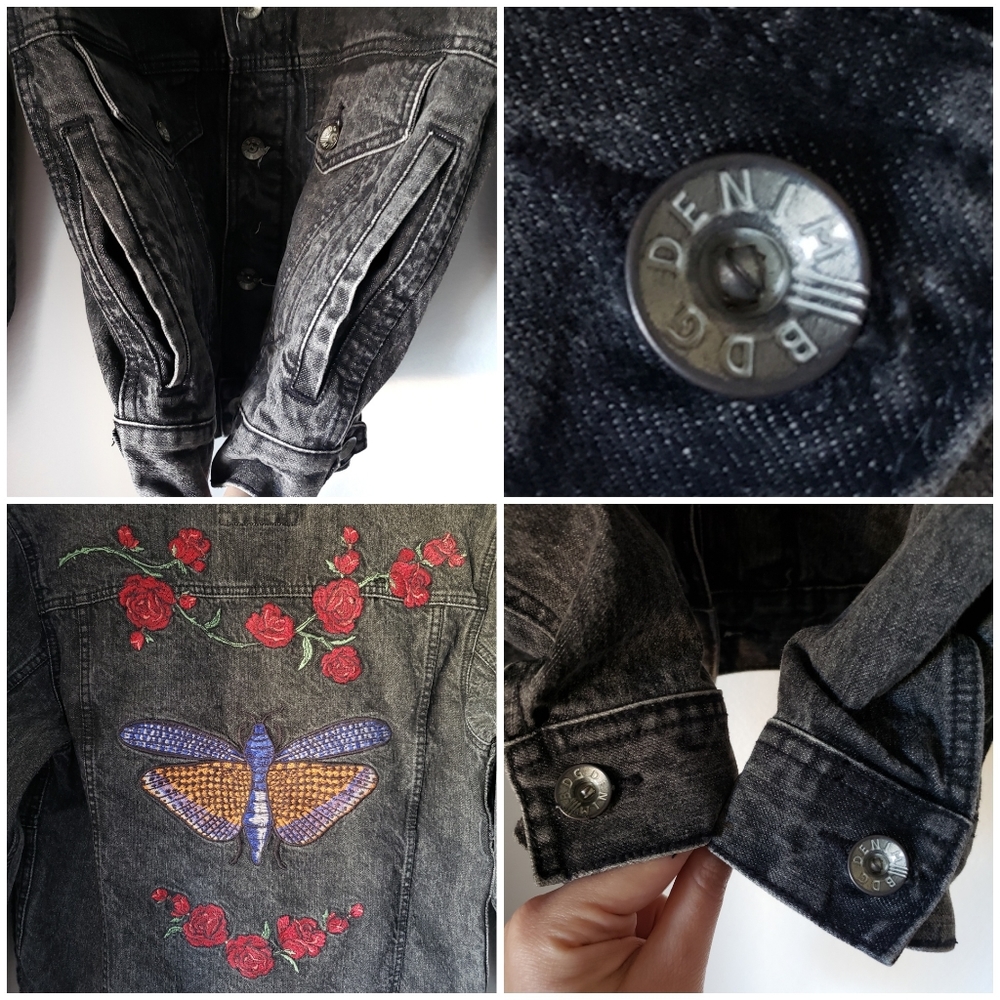 Urban Outfitters BDG Embroidered Black Jean Jacket - Picture 5 of 8